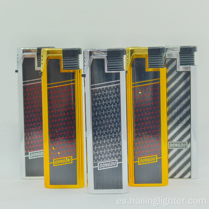 Encendedor de cigarrillos de butano recargable con cubierta metálica electrónica Jet Torch